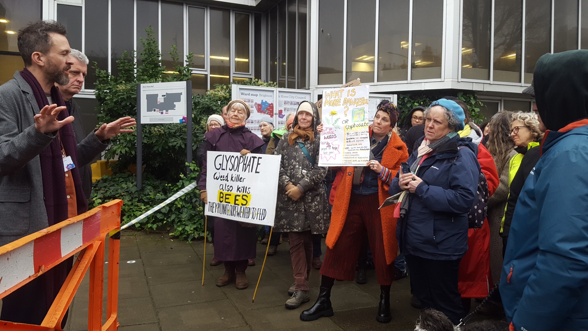 Residents protesting Brighton & Hove Council's decision to return to using pesticides. Credit PAN UK