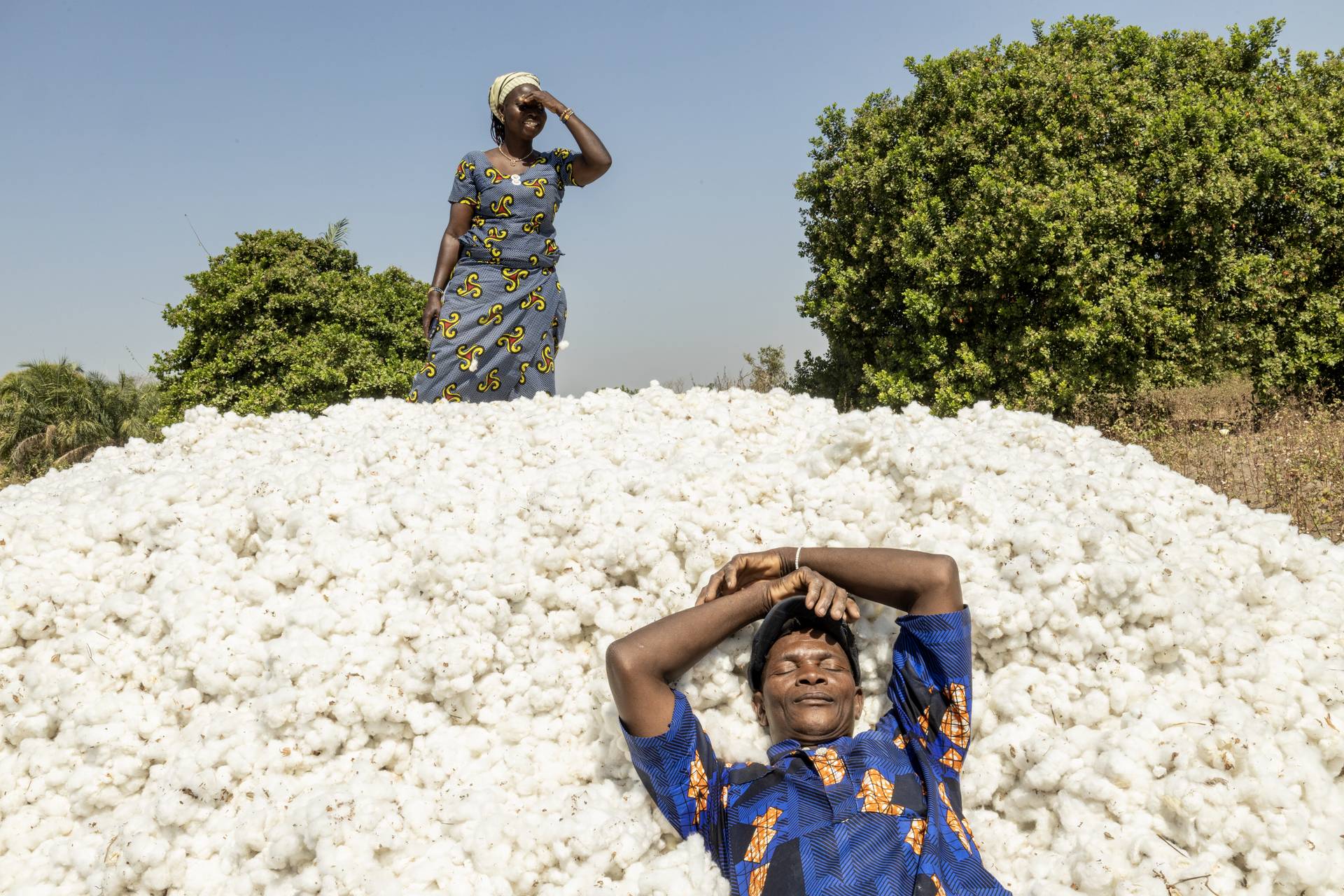 Paul Leode and Elisabeth Degbohoue - organic cotton farmers in Benin. 