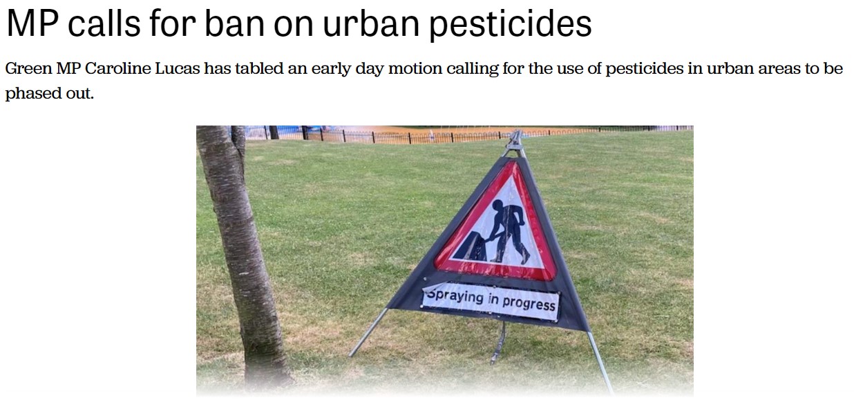 Horticulture Week: MP calls for ban on urban pesticides