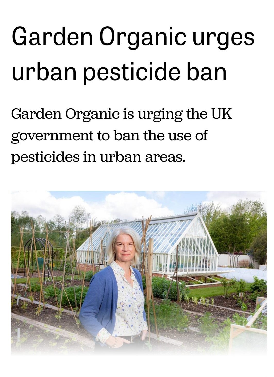 Horticulture Week - 28 July 2024 - Garden Organic urges urban pesticide ban