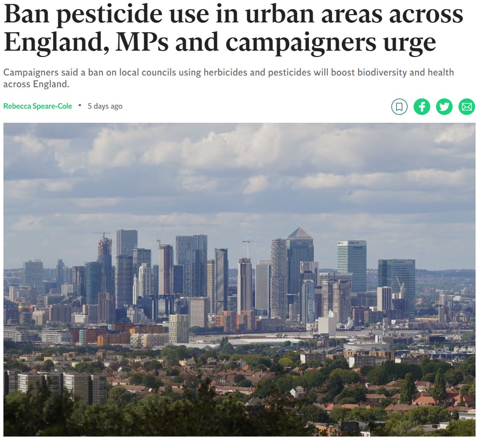 The Independent: Ban pesticide use in urban areas across England, MPs and campaigners urge