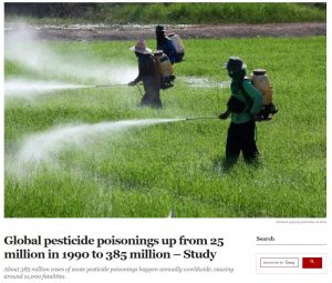 Premium Times: Global pesticide poisonings up from 25 million in 1990 to 385 million