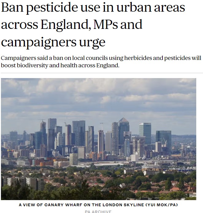 The Standard: Ban pesticide use in urban areas across England, MPs and campaigners urge