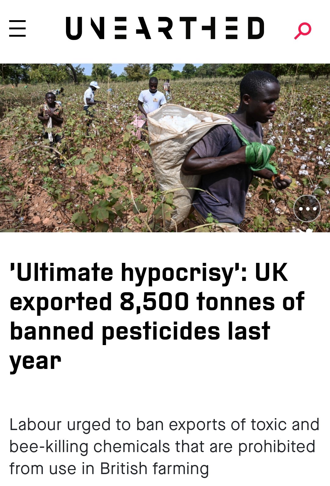 ‘Ultimate hypocrisy’: UK exported 8,500 tonnes of banned pesticides last year