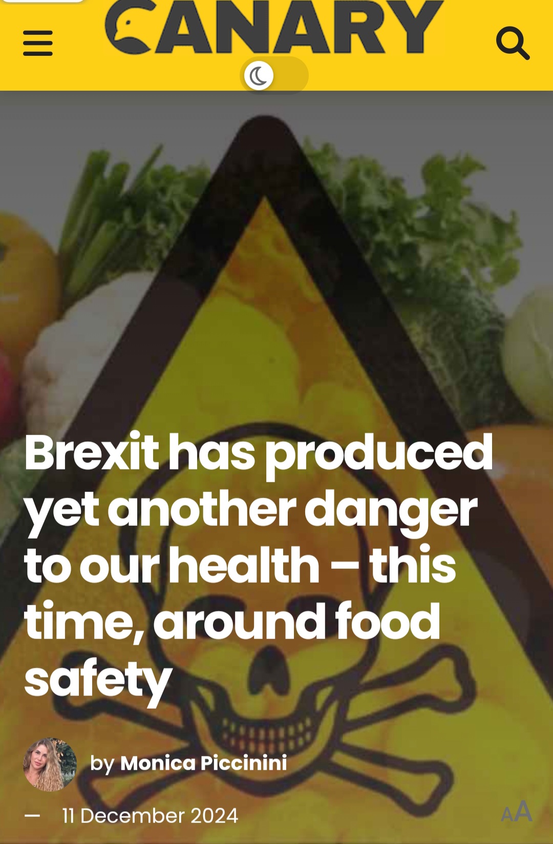 Brexit has produced yet another danger to our health – this time, around food safety