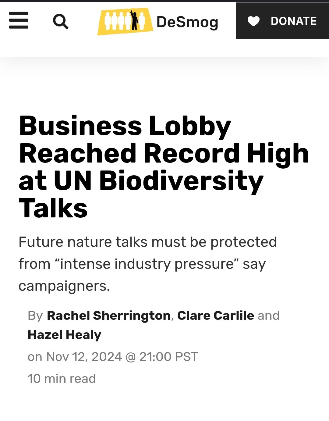 Business Lobby Reached Record High at UN Biodiversity Talks