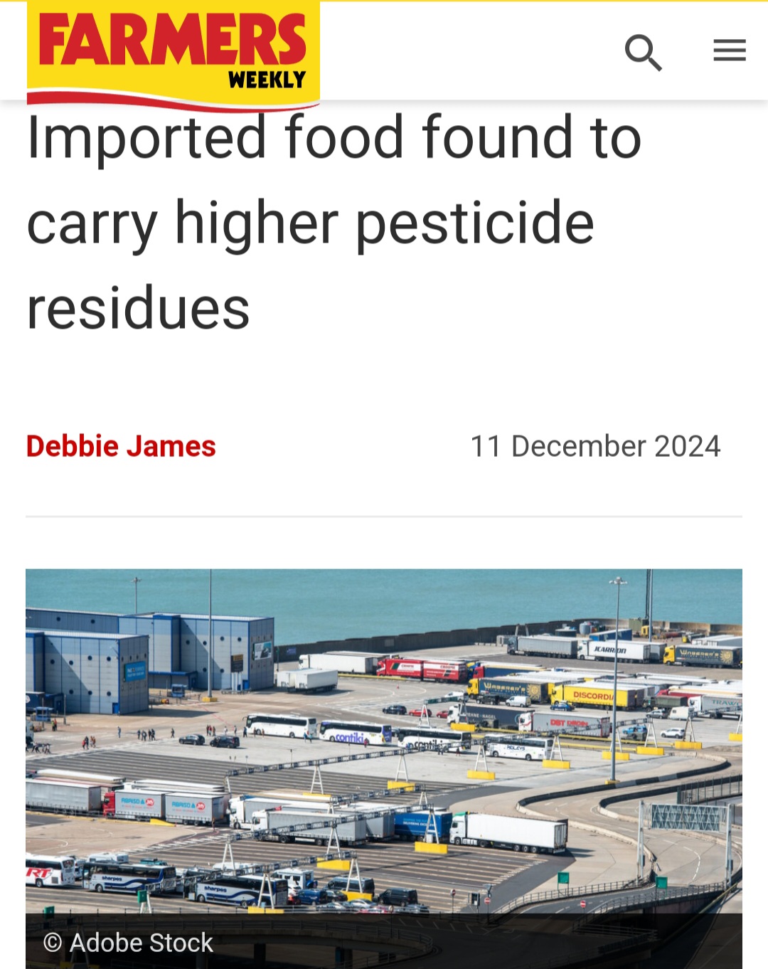 Imported food found to carry higher pesticide residues