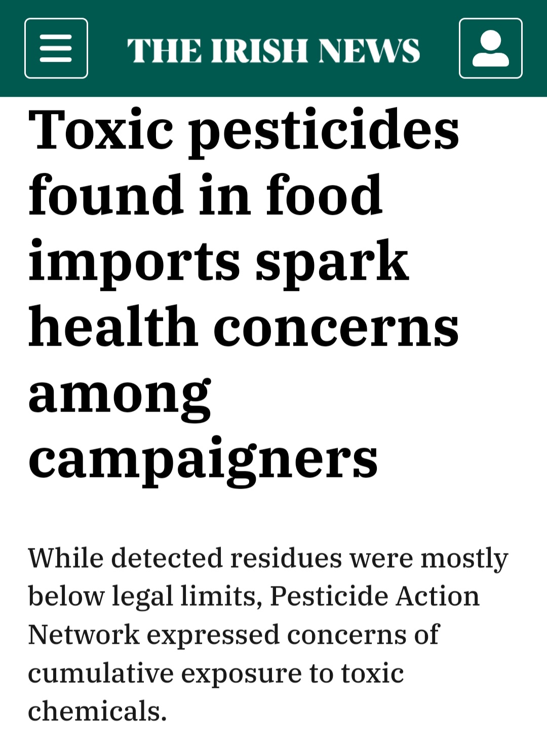 Toxic pesticides found in food imports spark health concerns among campaigners