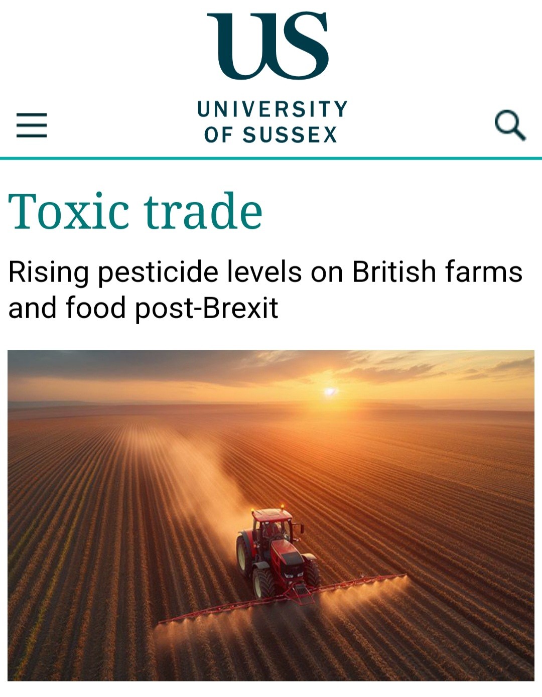 Rising pesticide levels on British farms and food post-Brexit